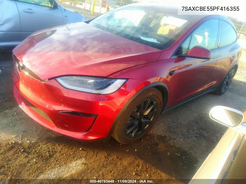 2023 Tesla Model X Dual Motor All-Wheel Drive/Standard Range VIN: 7SAXCBE55PF416355 Lot: 40783448