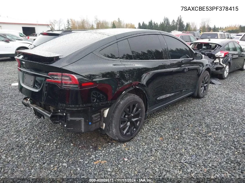 2023 Tesla Model X Dual Motor All-Wheel Drive/Standard Range VIN: 7SAXCBE53PF378415 Lot: 40809573