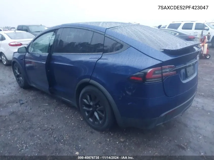 2023 Tesla Model X Dual Motor All-Wheel Drive/Standard Range VIN: 7SAXCDE52PF423047 Lot: 40876735