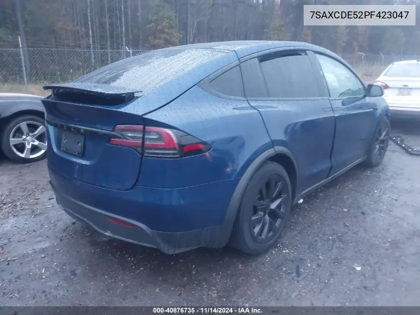 2023 Tesla Model X Dual Motor All-Wheel Drive/Standard Range VIN: 7SAXCDE52PF423047 Lot: 40876735