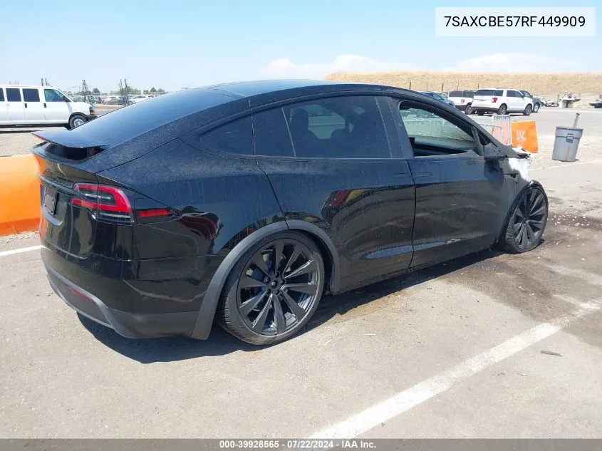 2024 Tesla Model X Long Range VIN: 7SAXCBE57RF449909 Lot: 39928565