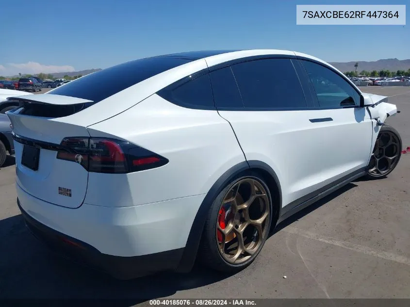 2024 Tesla Model X Plaid Tri Motor All-Wheel Drive VIN: 7SAXCBE62RF447364 Lot: 40185076