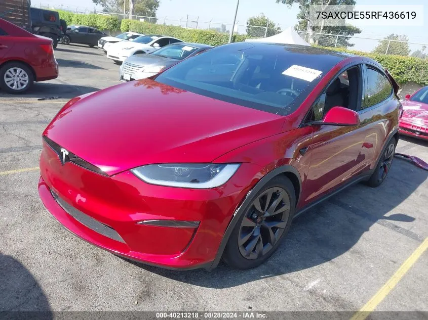 2024 Tesla Model X Long Range VIN: 7SAXCDE55RF436619 Lot: 40213218