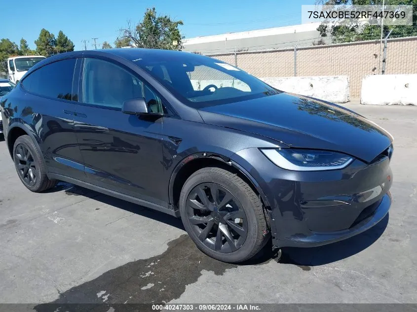 2024 Tesla Model X VIN: 7SAXCBE52RF447369 Lot: 40247303