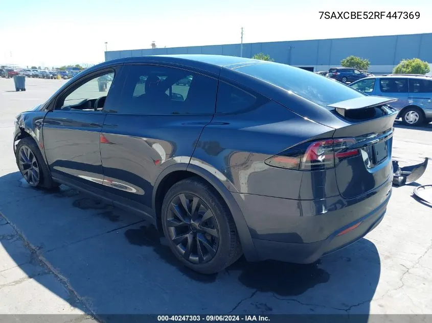 2024 Tesla Model X VIN: 7SAXCBE52RF447369 Lot: 40247303