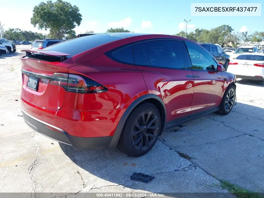 2024 Tesla Model X VIN: 7SAXCBE5XRF437477 Lot: 40411942