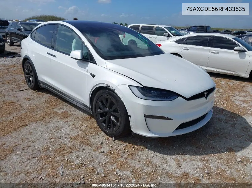 2024 Tesla Model X Long Range VIN: 7SAXCDE56RF433535 Lot: 40534151