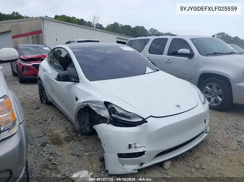 5YJYGDEFXLF025559 2020 Tesla Model Y