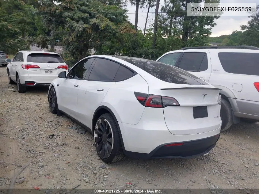 5YJYGDEFXLF025559 2020 Tesla Model Y