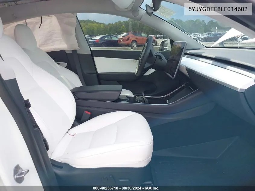 2020 Tesla Model Y Long Range Dual Motor All-Wheel Drive VIN: 5YJYGDEE8LF014602 Lot: 40236710