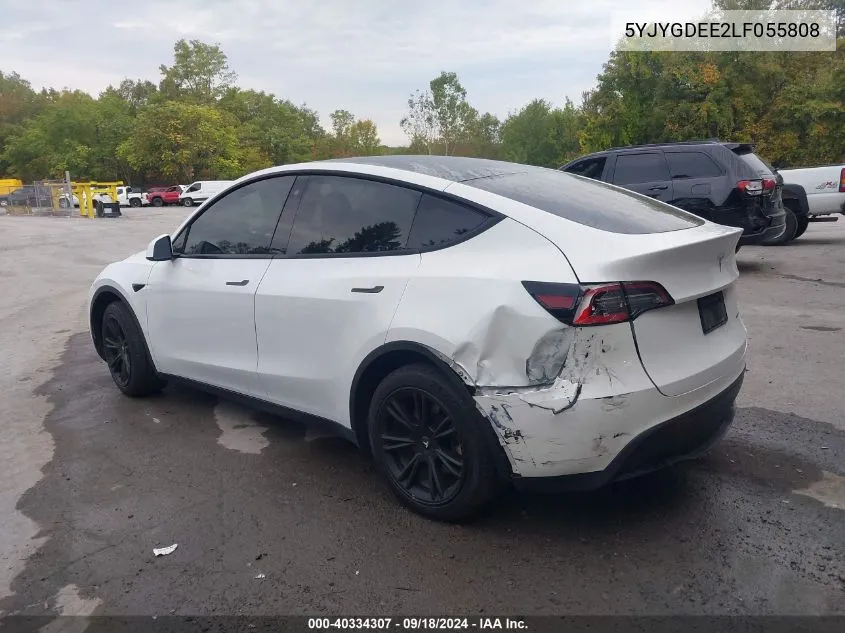 2020 Tesla Model Y Long Range Dual Motor All-Wheel Drive VIN: 5YJYGDEE2LF055808 Lot: 40334307