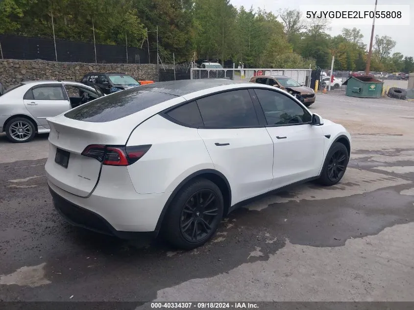 2020 Tesla Model Y Long Range Dual Motor All-Wheel Drive VIN: 5YJYGDEE2LF055808 Lot: 40334307