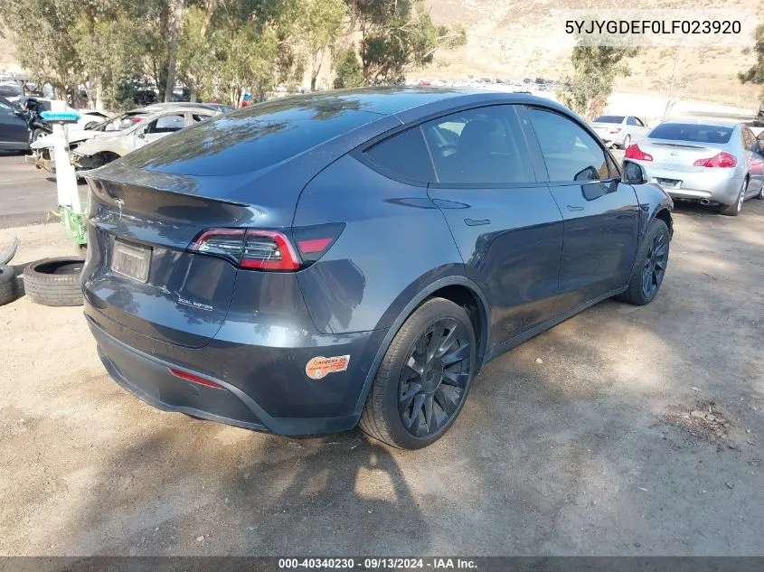 5YJYGDEF0LF023920 2020 Tesla Model Y Long Range Dual Motor All-Wheel Drive/Performance Dual Motor All-Wheel Drive