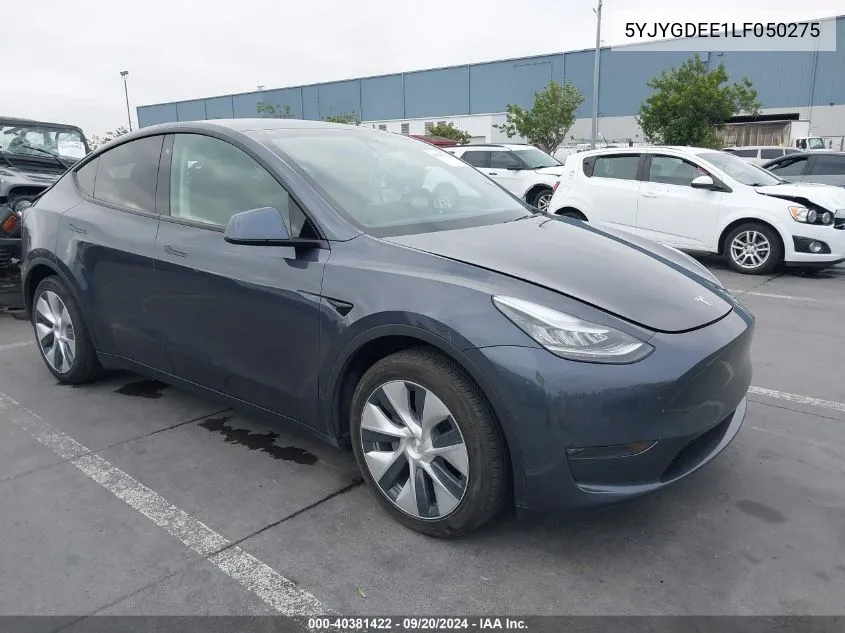 2020 Tesla Model Y Long Range Dual Motor All-Wheel Drive VIN: 5YJYGDEE1LF050275 Lot: 40381422