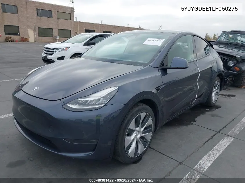 2020 Tesla Model Y VIN: 5YJYGDEE1LF050275 Lot: 40575151