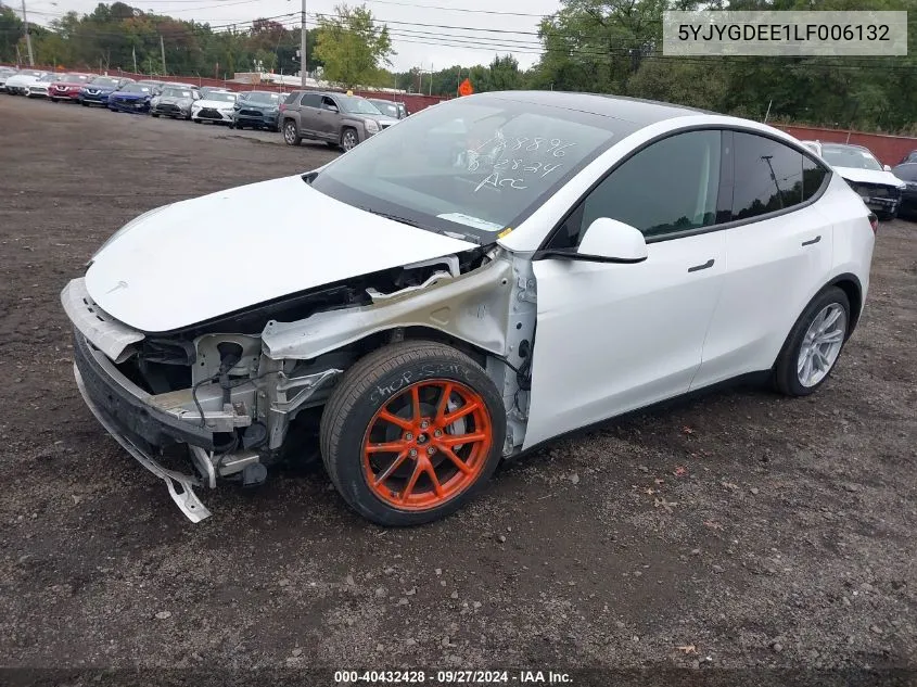 2020 Tesla Model Y Long Range Dual Motor All-Wheel Drive VIN: 5YJYGDEE1LF006132 Lot: 40432428