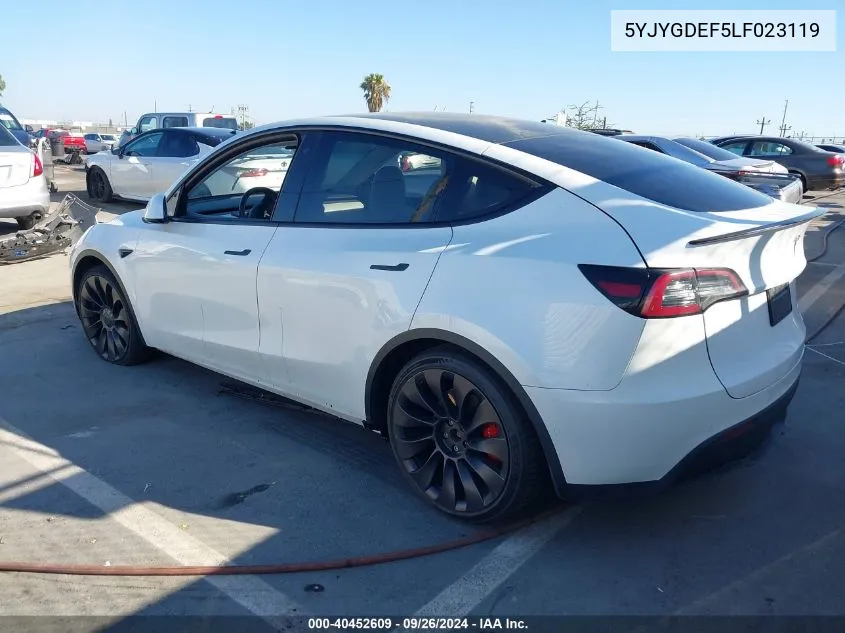 5YJYGDEF5LF023119 2020 Tesla Model Y Long Range Dual Motor All-Wheel Drive/Performance Dual Motor All-Wheel Drive