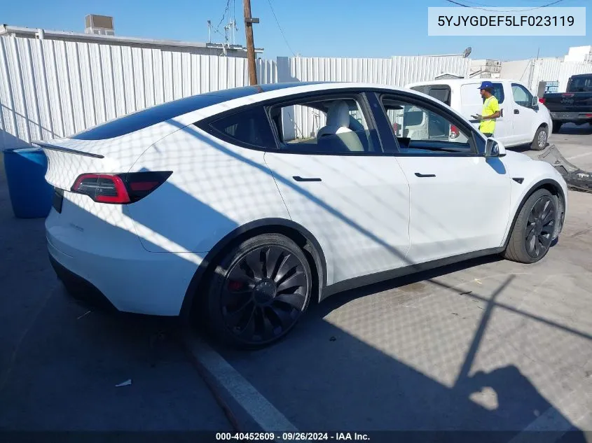 5YJYGDEF5LF023119 2020 Tesla Model Y Long Range Dual Motor All-Wheel Drive/Performance Dual Motor All-Wheel Drive