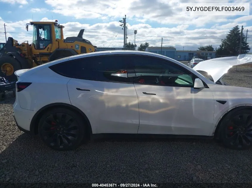 2020 Tesla Model Y Long Range Dual Motor All-Wheel Drive/Performance Dual Motor All-Wheel Drive VIN: 5YJYGDEF9LF003469 Lot: 40453671