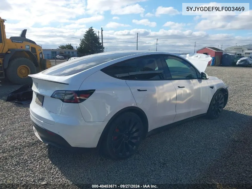 2020 Tesla Model Y Long Range Dual Motor All-Wheel Drive/Performance Dual Motor All-Wheel Drive VIN: 5YJYGDEF9LF003469 Lot: 40453671