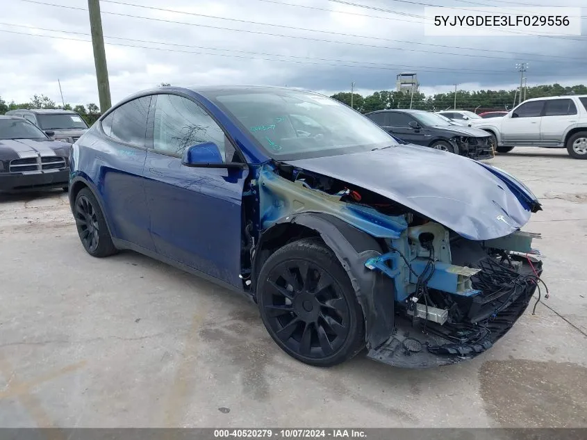 2020 Tesla Model Y Long Range Dual Motor All-Wheel Drive VIN: 5YJYGDEE3LF029556 Lot: 40520279