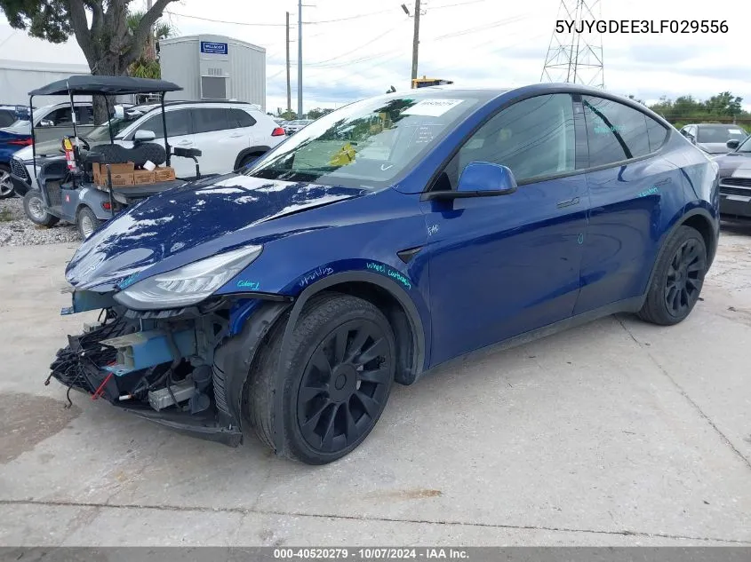 2020 Tesla Model Y Long Range Dual Motor All-Wheel Drive VIN: 5YJYGDEE3LF029556 Lot: 40520279