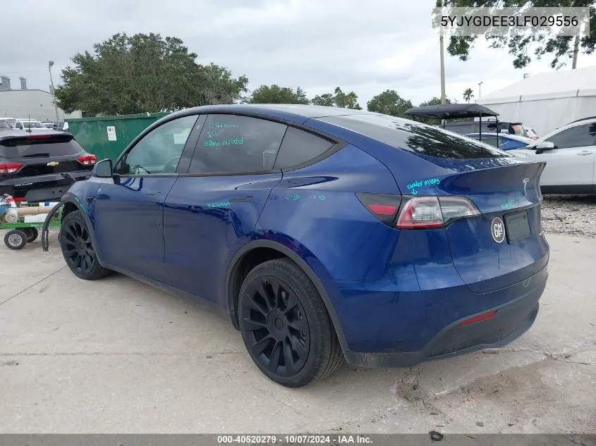 2020 Tesla Model Y Long Range Dual Motor All-Wheel Drive VIN: 5YJYGDEE3LF029556 Lot: 40520279