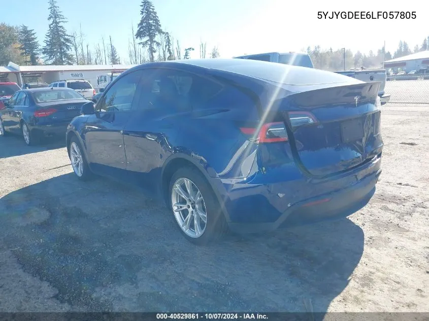 2020 Tesla Model Y Long Range Dual Motor All-Wheel Drive VIN: 5YJYGDEE6LF057805 Lot: 40529861