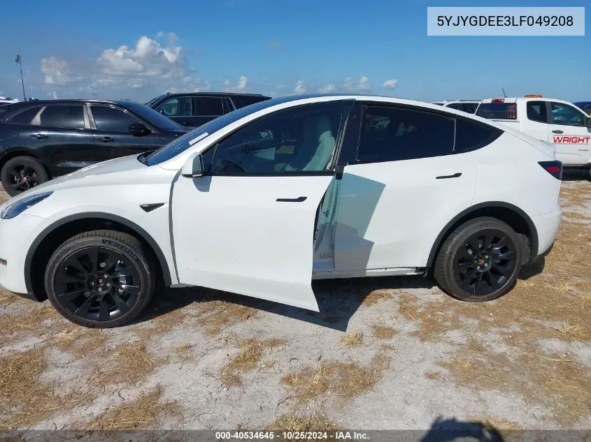 2020 Tesla Model Y Long Range Dual Motor All-Wheel Drive VIN: 5YJYGDEE3LF049208 Lot: 40534645