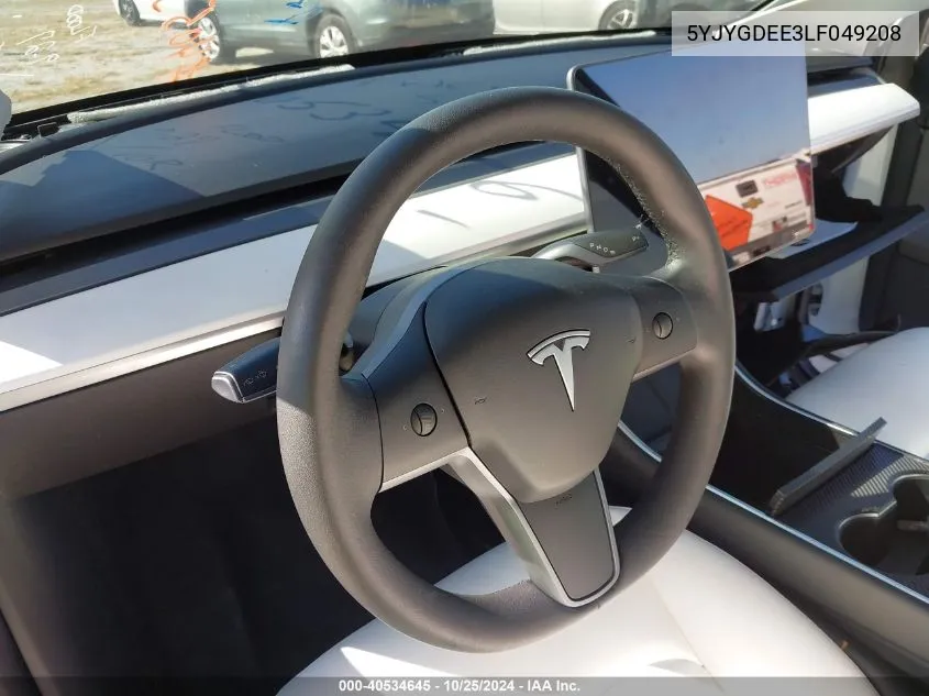 2020 Tesla Model Y Long Range Dual Motor All-Wheel Drive VIN: 5YJYGDEE3LF049208 Lot: 40534645