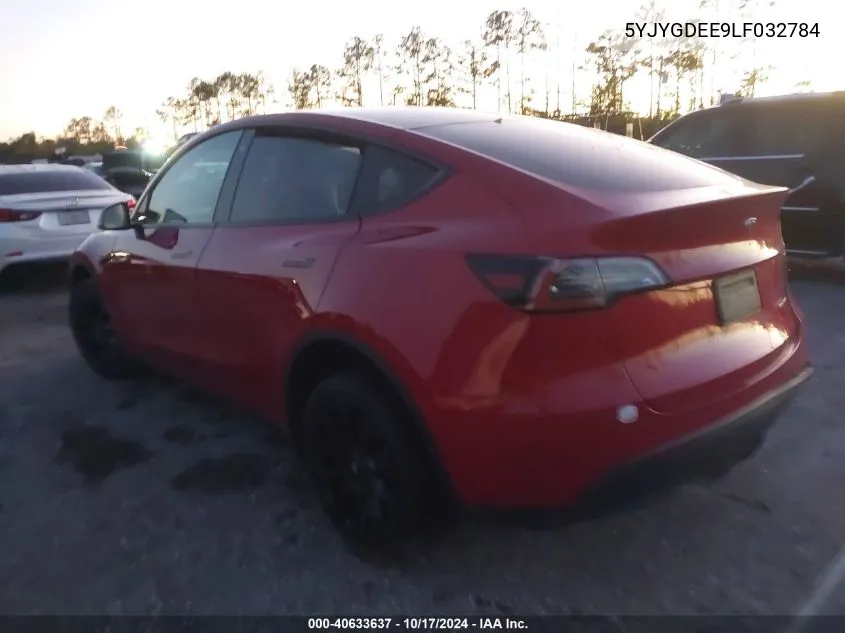 2020 Tesla Model Y Long Range Dual Motor All-Wheel Drive VIN: 5YJYGDEE9LF032784 Lot: 40633637