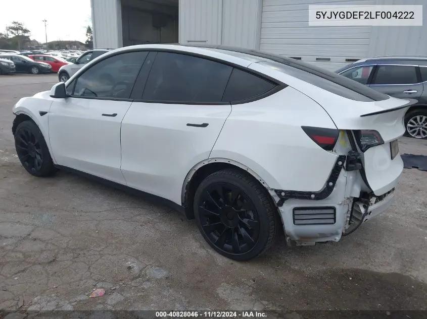 5YJYGDEF2LF004222 2020 Tesla Model Y Long Range Dual Motor All-Wheel Drive/Performance Dual Motor All-Wheel Drive