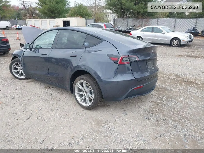 2020 Tesla Model Y Long Range Dual Motor All-Wheel Drive VIN: 5YJYGDEE2LF026230 Lot: 40902275