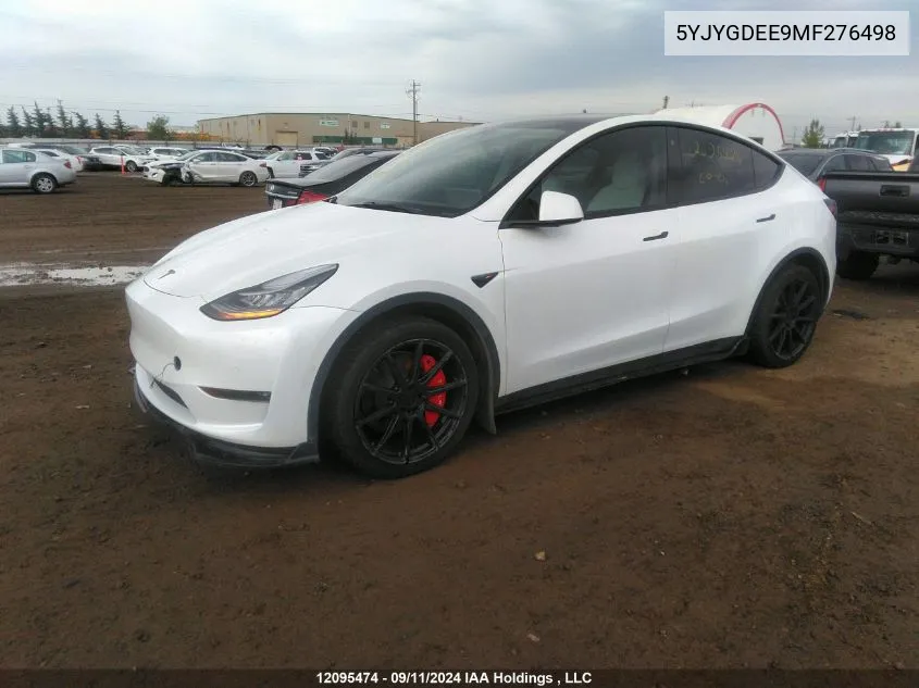 5YJYGDEE9MF276498 2021 Tesla Model Y