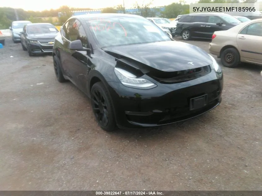 2021 Tesla Model Y Long Range Dual Motor All-Wheel Drive VIN: 5YJYGAEE1MF185966 Lot: 39822647