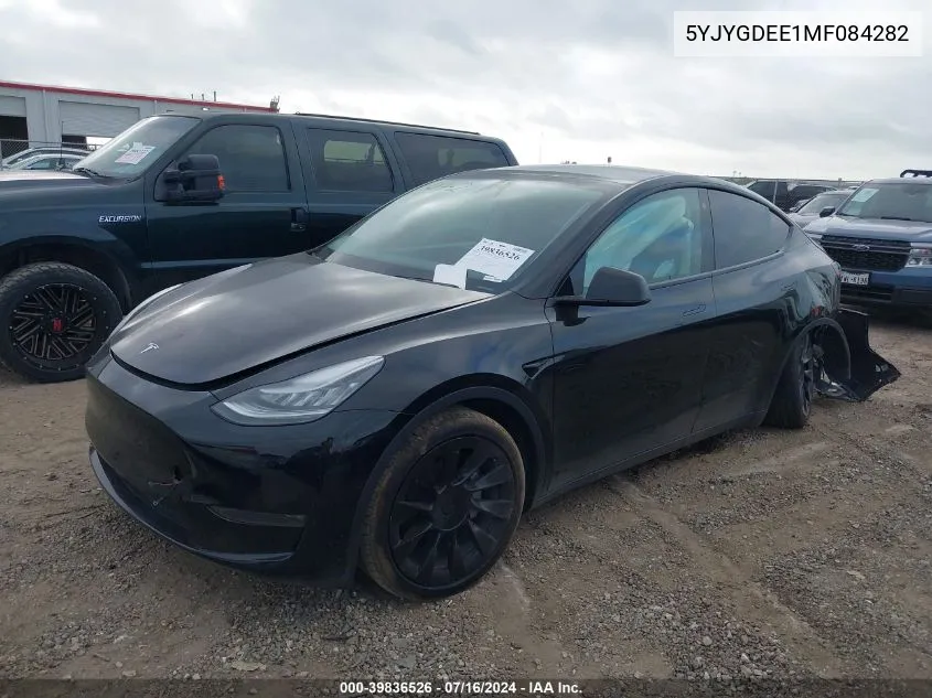 2021 Tesla Model Y Long Range Dual Motor All-Wheel Drive VIN: 5YJYGDEE1MF084282 Lot: 39836526