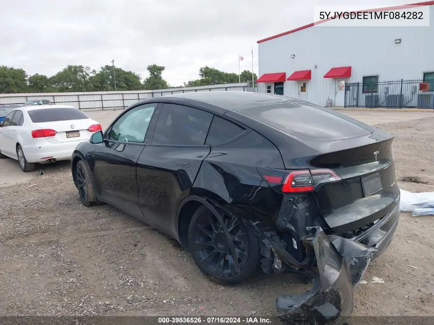 2021 Tesla Model Y Long Range Dual Motor All-Wheel Drive VIN: 5YJYGDEE1MF084282 Lot: 39836526