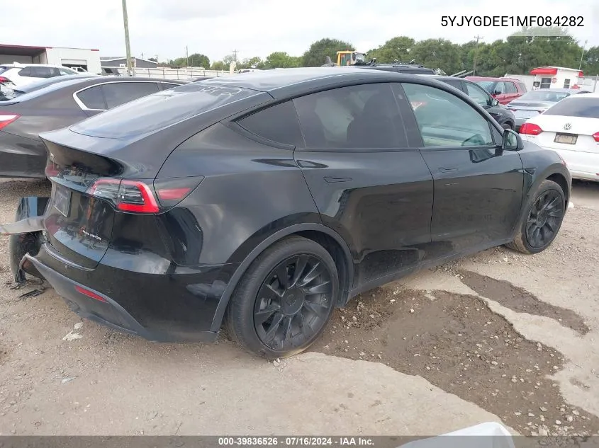 2021 Tesla Model Y Long Range Dual Motor All-Wheel Drive VIN: 5YJYGDEE1MF084282 Lot: 39836526