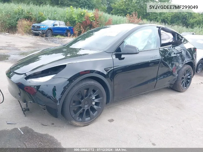 2021 Tesla Model Y Long Range Dual Motor All-Wheel Drive VIN: 5YJYGDEE7MF299049 Lot: 39852772