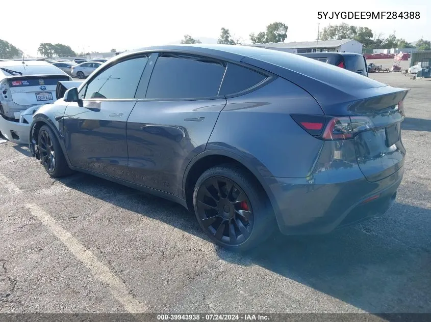 2021 Tesla Model Y Long Range Dual Motor All-Wheel Drive VIN: 5YJYGDEE9MF284388 Lot: 39943938