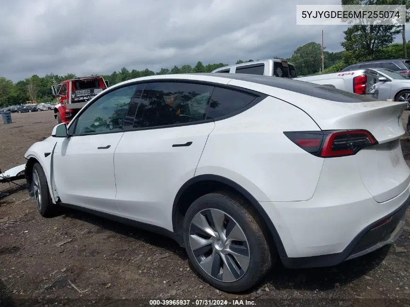 2021 Tesla Model Y Long Range Dual Motor All-Wheel Drive VIN: 5YJYGDEE6MF255074 Lot: 39965937