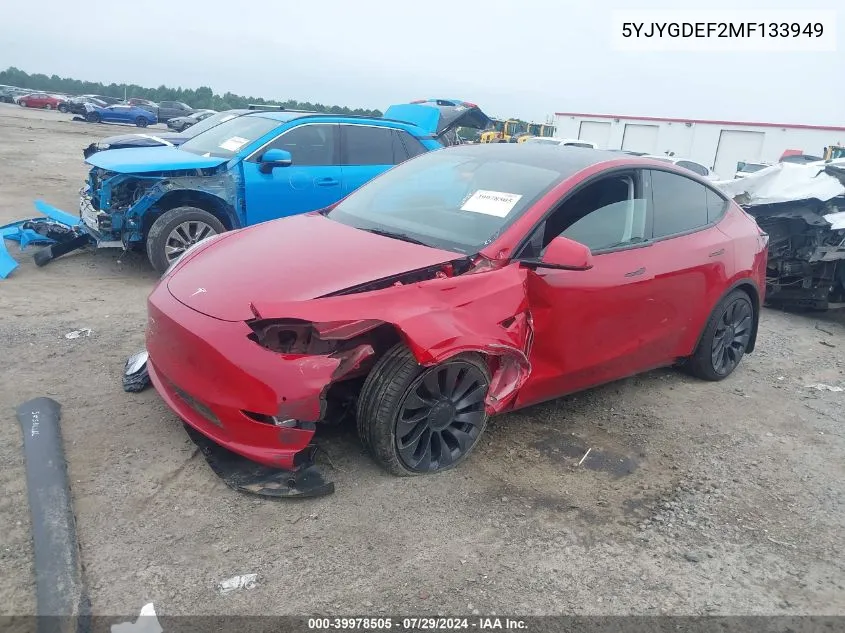 5YJYGDEF2MF133949 2021 Tesla Model Y