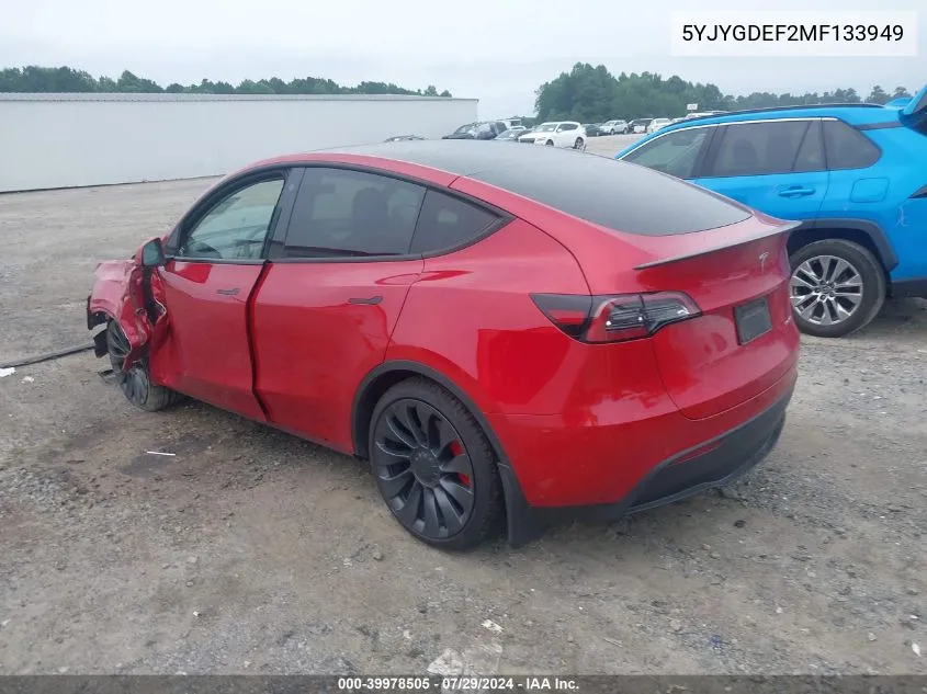 5YJYGDEF2MF133949 2021 Tesla Model Y