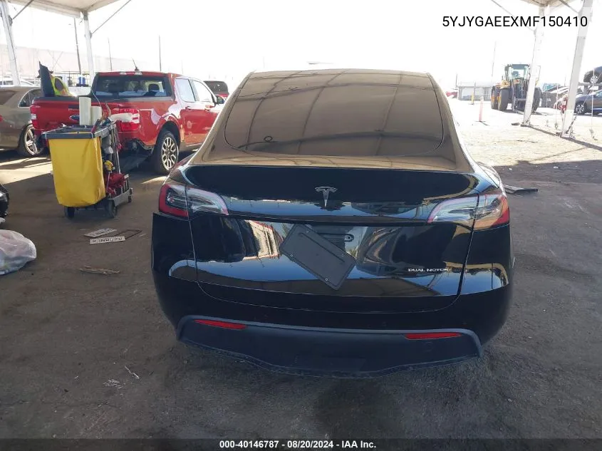 5YJYGAEEXMF150410 2021 Tesla Model Y