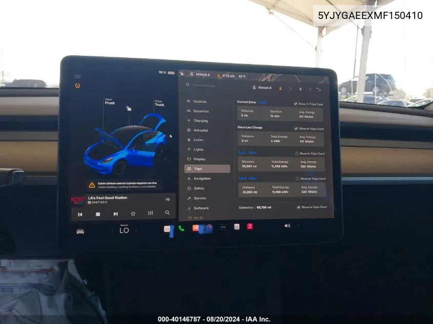 5YJYGAEEXMF150410 2021 Tesla Model Y