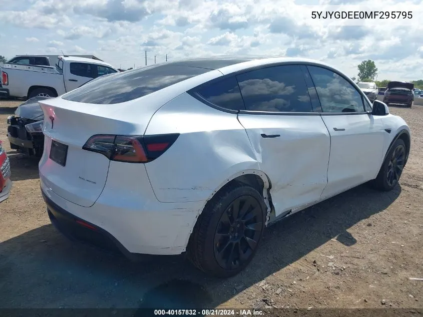 2021 Tesla Model Y VIN: 5YJYGDEE0MF295795 Lot: 40157832