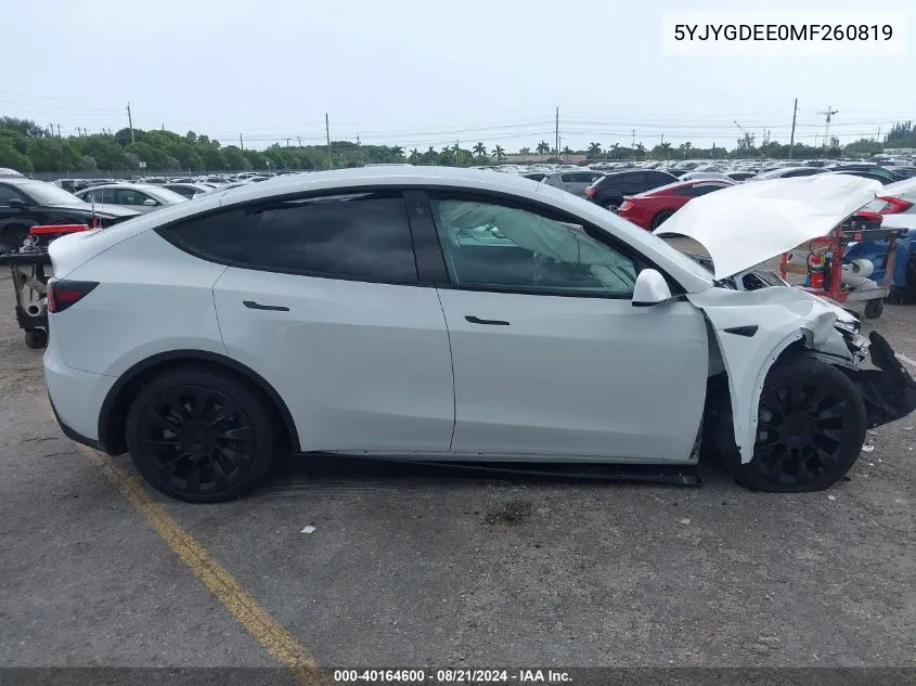 5YJYGDEE0MF260819 2021 Tesla Model Y