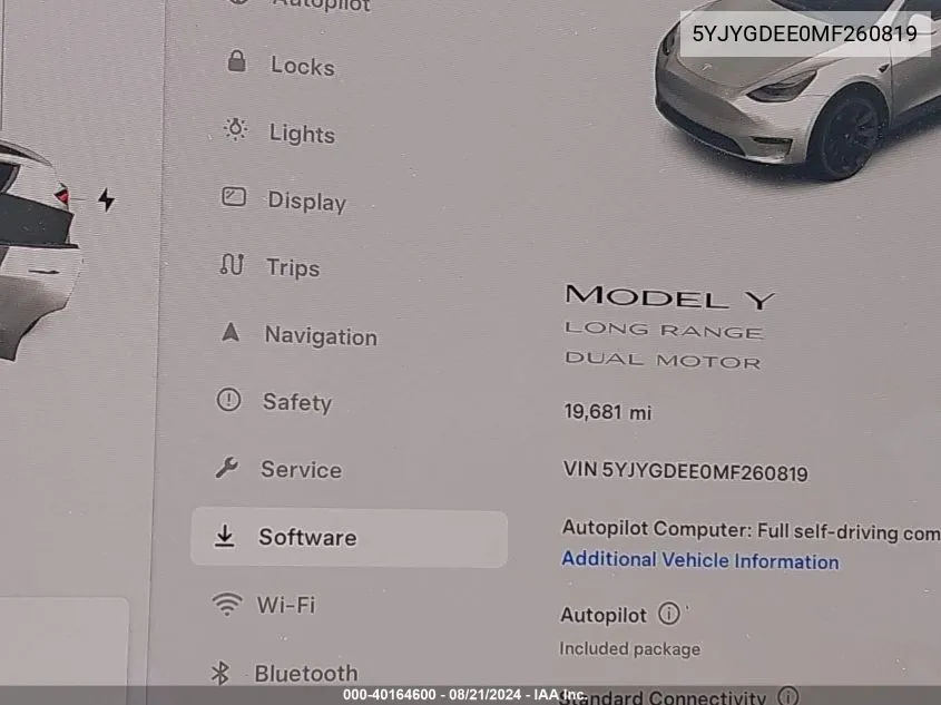 5YJYGDEE0MF260819 2021 Tesla Model Y