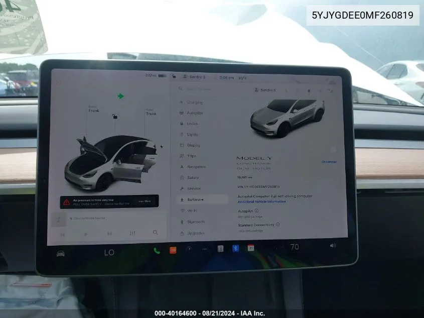 5YJYGDEE0MF260819 2021 Tesla Model Y