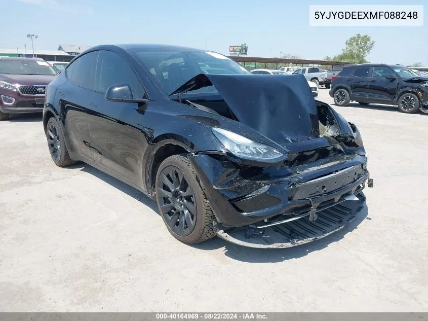 2021 Tesla Model Y Long Range Dual Motor All-Wheel Drive VIN: 5YJYGDEEXMF088248 Lot: 40164969